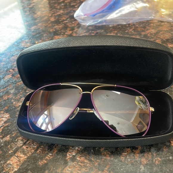 Ferragamo Purple and Gold Aviator Sunglasses - Picture 2 of 8